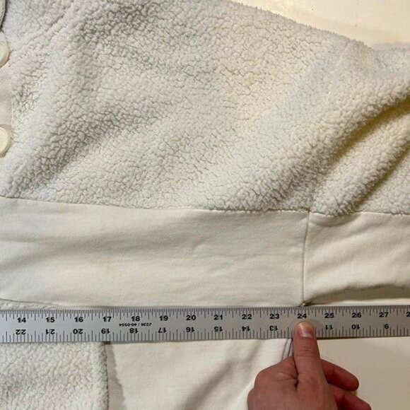 J Crew Sherpa Fleece Pull Over Sweatshirt Womens Medium‎ White - Picture 8 of 8